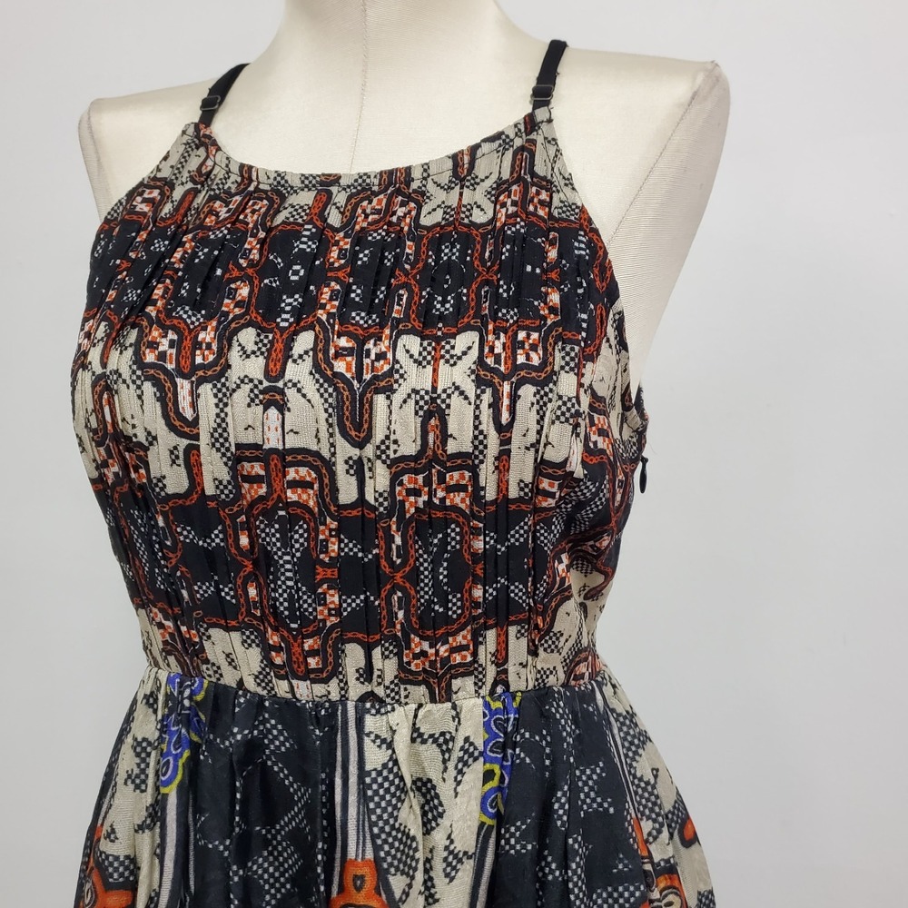 Anthropologie Bhanuni By Jyoti Womens Tiered Maxi Dress Size 0 Petite Bohemian - Picture 2 of 13